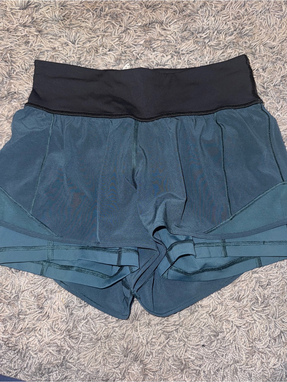 Lululemon Black-Waist Teal Athletic Shorts